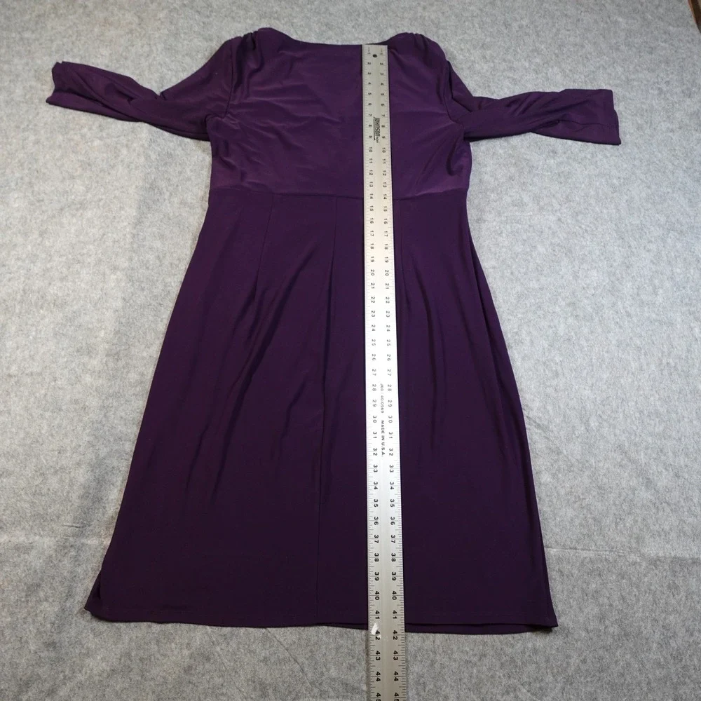 Ralph Lauren Dress Womens 18? Jersey‎ Sheath Midi Purple Ruched Surplice